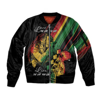 Personalised Reggae Sleeve Zip Bomber Jacket Live The Way You Love - Wonder Print Shop