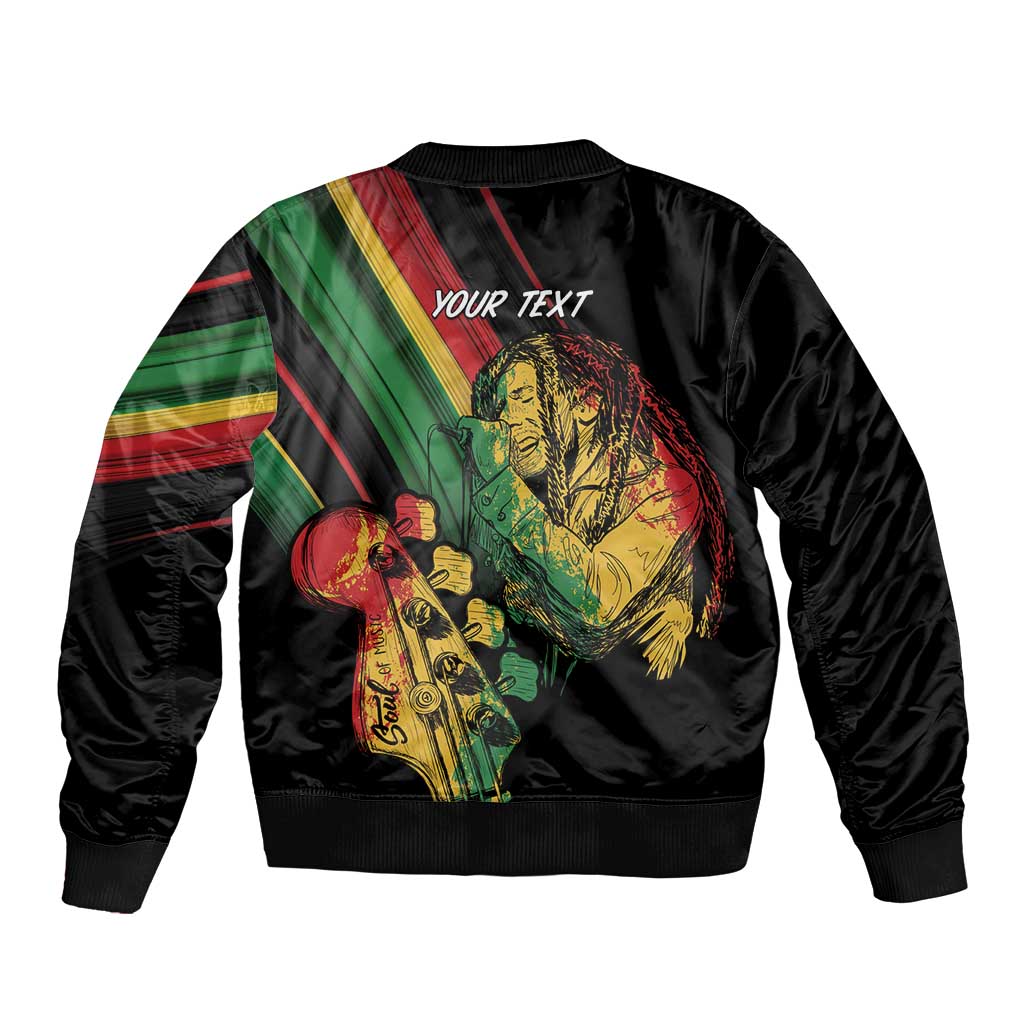 Personalised Reggae Sleeve Zip Bomber Jacket Live The Way You Love - Wonder Print Shop