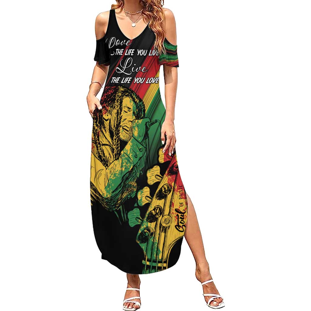 Personalised Reggae Summer Maxi Dress Live The Way You Love - Wonder Print Shop