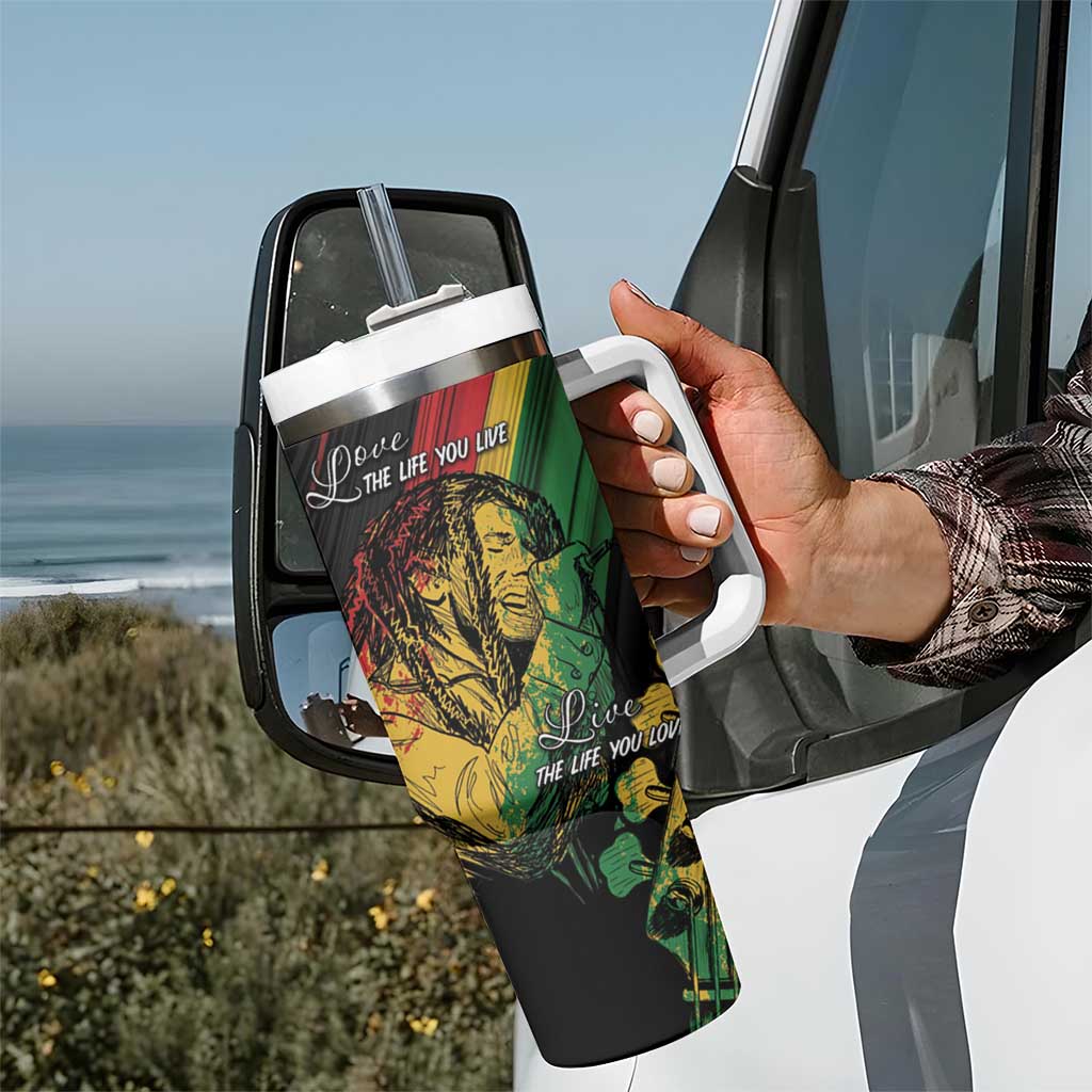 Personalised Reggae Tumbler With Handle Live The Way You Love - Wonder Print Shop