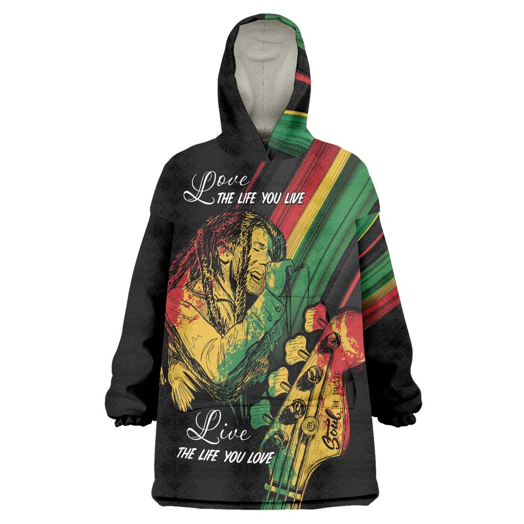 Personalised Reggae Wearable Blanket Hoodie Live The Way You Love - Wonder Print Shop