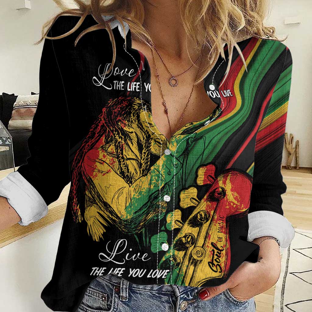 Personalised Reggae Women Casual Shirt Live The Way You Love - Wonder Print Shop