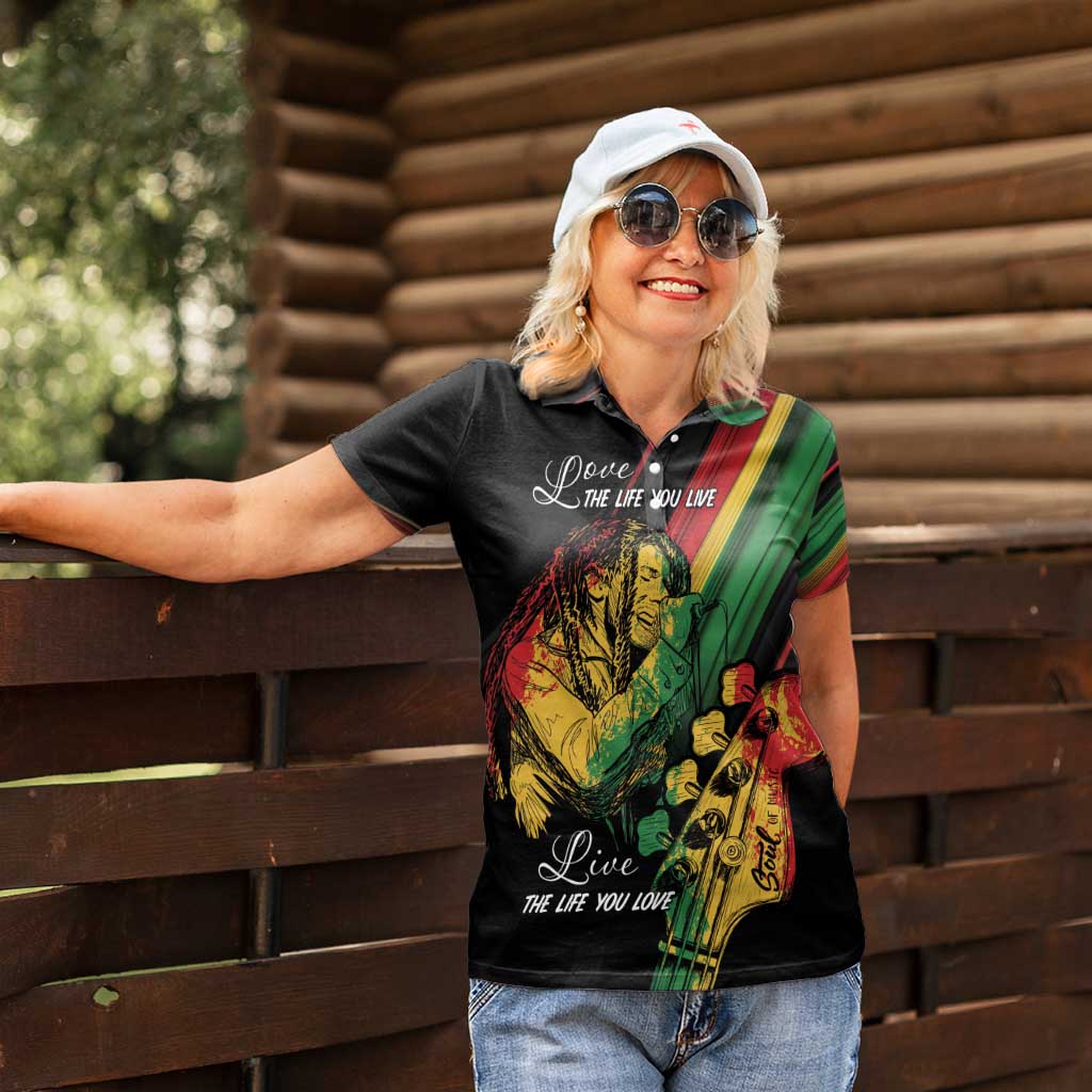 Personalised Reggae Women Polo Shirt Live The Way You Love - Wonder Print Shop