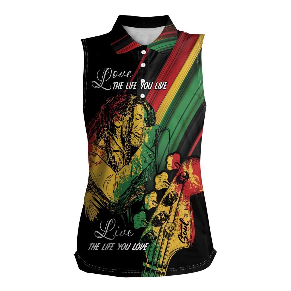Personalised Reggae Women Sleeveless Polo Shirt Live The Way You Love - Wonder Print Shop