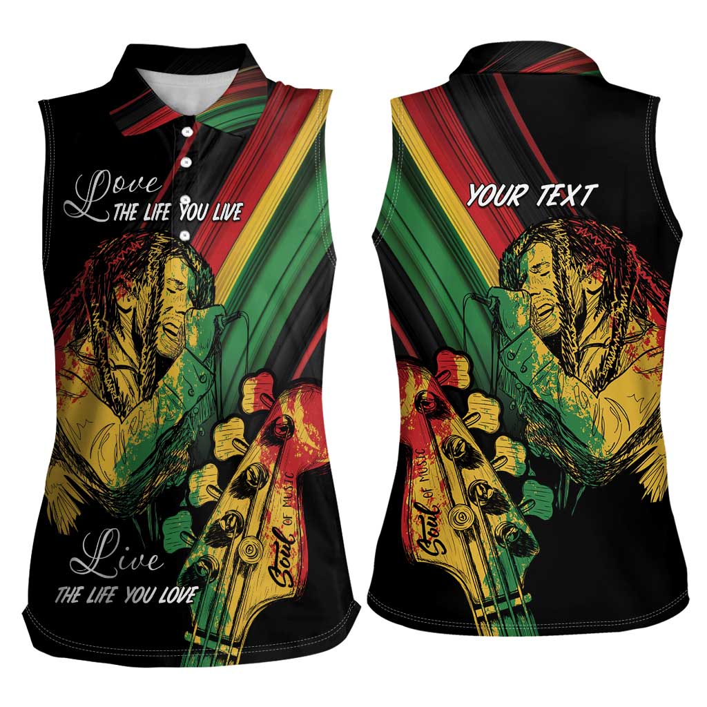 Personalised Reggae Women Sleeveless Polo Shirt Live The Way You Love - Wonder Print Shop