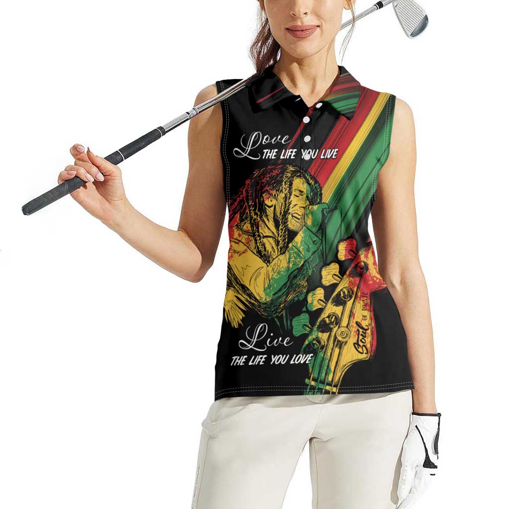Personalised Reggae Women Sleeveless Polo Shirt Live The Way You Love - Wonder Print Shop