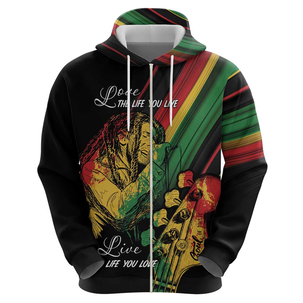 Personalised Reggae Zip Hoodie Live The Way You Love - Wonder Print Shop