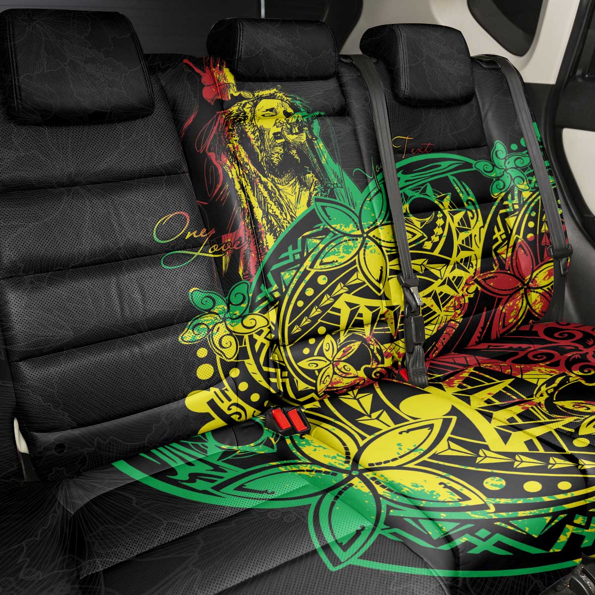 Personalised Reggae Jawaiian Festive Back Car Seat Cover Mix Polynesian LT7 - Wonder Print Shop
