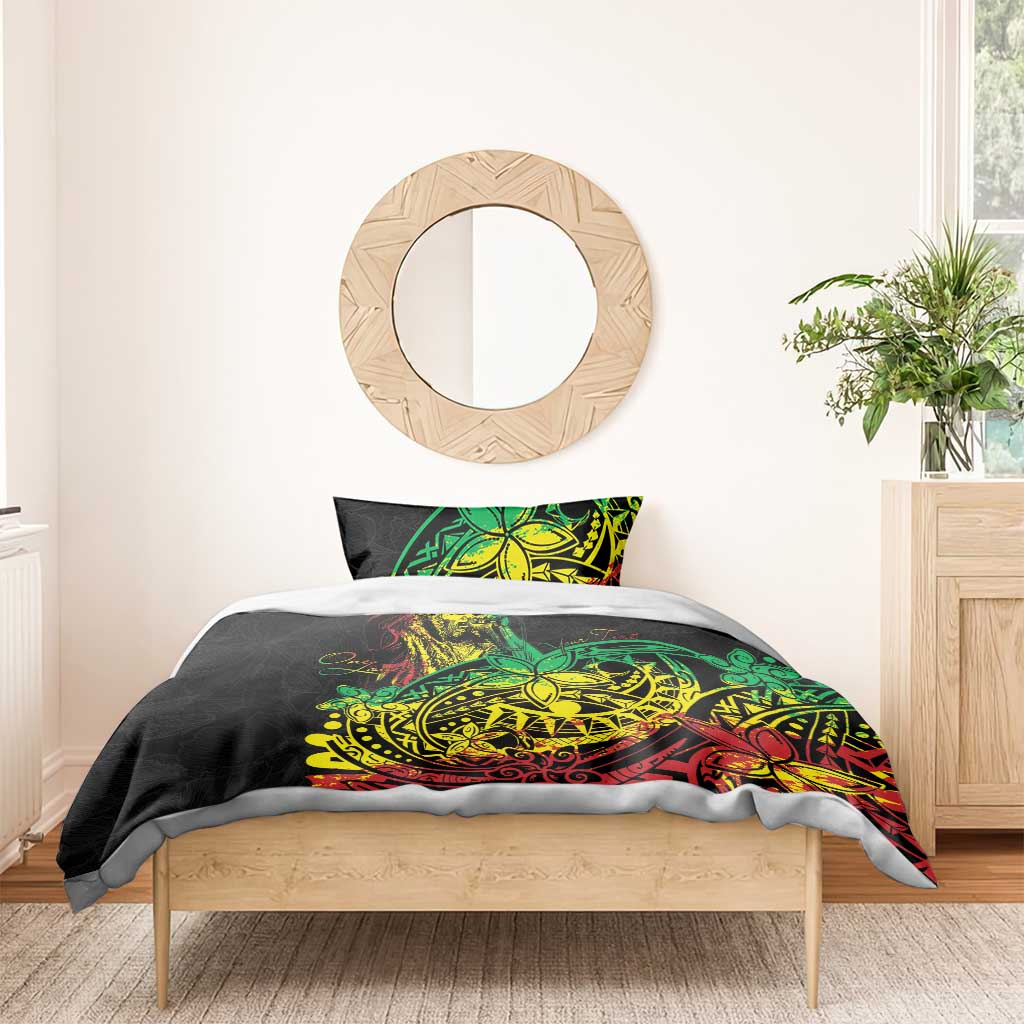 Personalised Reggae Jawaiian Festive Bedding Set Mix Polynesian LT7 - Wonder Print Shop