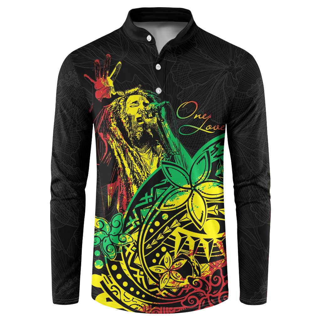 Personalised Reggae Jawaiian Festive Button Sweatshirt Mix Polynesian LT7 - Wonder Print Shop