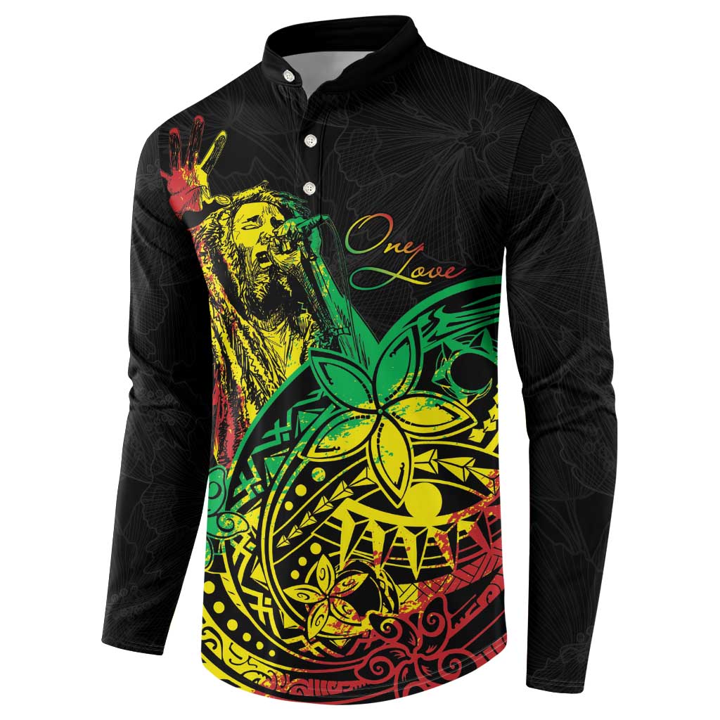 Personalised Reggae Jawaiian Festive Button Sweatshirt Mix Polynesian LT7 - Wonder Print Shop