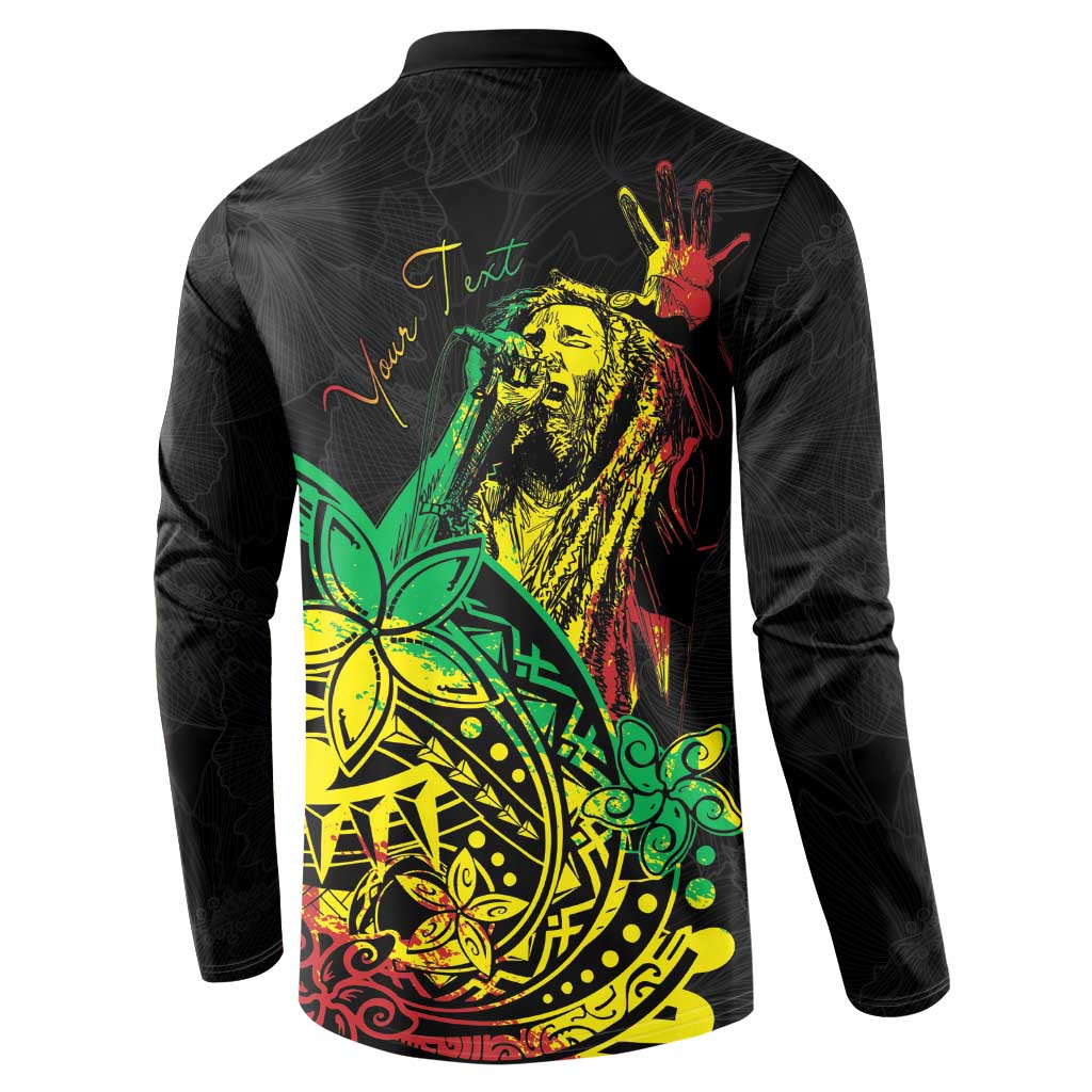 Personalised Reggae Jawaiian Festive Button Sweatshirt Mix Polynesian LT7 - Wonder Print Shop