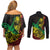 Personalised Reggae Jawaiian Festive Couples Matching Off Shoulder Short Dress and Long Sleeve Button Shirt Mix Polynesian LT7 - Wonder Print Shop