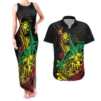Personalised Reggae Jawaiian Festive Couples Matching Tank Maxi Dress and Hawaiian Shirt Mix Polynesian LT7 - Wonder Print Shop