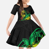 Personalised Reggae Jawaiian Festive Family Matching Mermaid Dress and Hawaiian Shirt Mix Polynesian LT7 - Wonder Print Shop