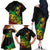 Personalised Reggae Jawaiian Festive Family Matching Off The Shoulder Long Sleeve Dress and Hawaiian Shirt Mix Polynesian - Wonder Print Shop