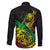 Personalised Reggae Jawaiian Festive Family Matching Off The Shoulder Long Sleeve Dress and Hawaiian Shirt Mix Polynesian - Wonder Print Shop