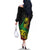 Personalised Reggae Jawaiian Festive Family Matching Off The Shoulder Long Sleeve Dress and Hawaiian Shirt Mix Polynesian - Wonder Print Shop