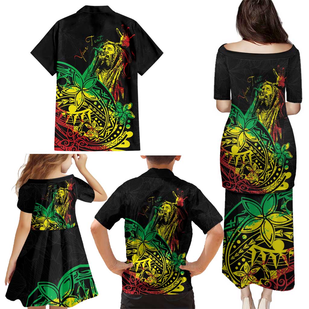Personalised Reggae Jawaiian Festive Family Matching Puletasi and Hawaiian Shirt Mix Polynesian - Wonder Print Shop