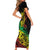 Personalised Reggae Jawaiian Festive Family Matching Short Sleeve Bodycon Dress and Hawaiian Shirt Mix Polynesian - Wonder Print Shop