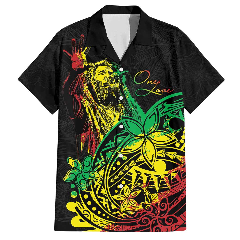 Personalised Reggae Jawaiian Festive Family Matching Tank Maxi Dress and Hawaiian Shirt Mix Polynesian - Wonder Print Shop