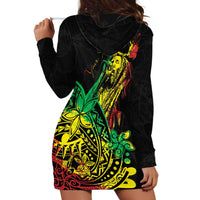 Personalised Reggae Jawaiian Festive Hoodie Dress Mix Polynesian - Wonder Print Shop