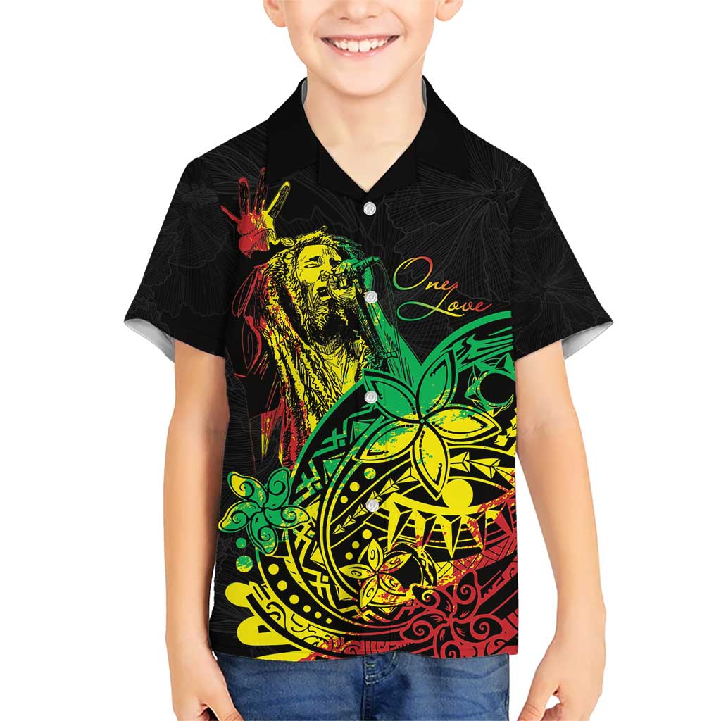 Personalised Reggae Jawaiian Festive Kid Hawaiian Shirt Mix Polynesian - Wonder Print Shop
