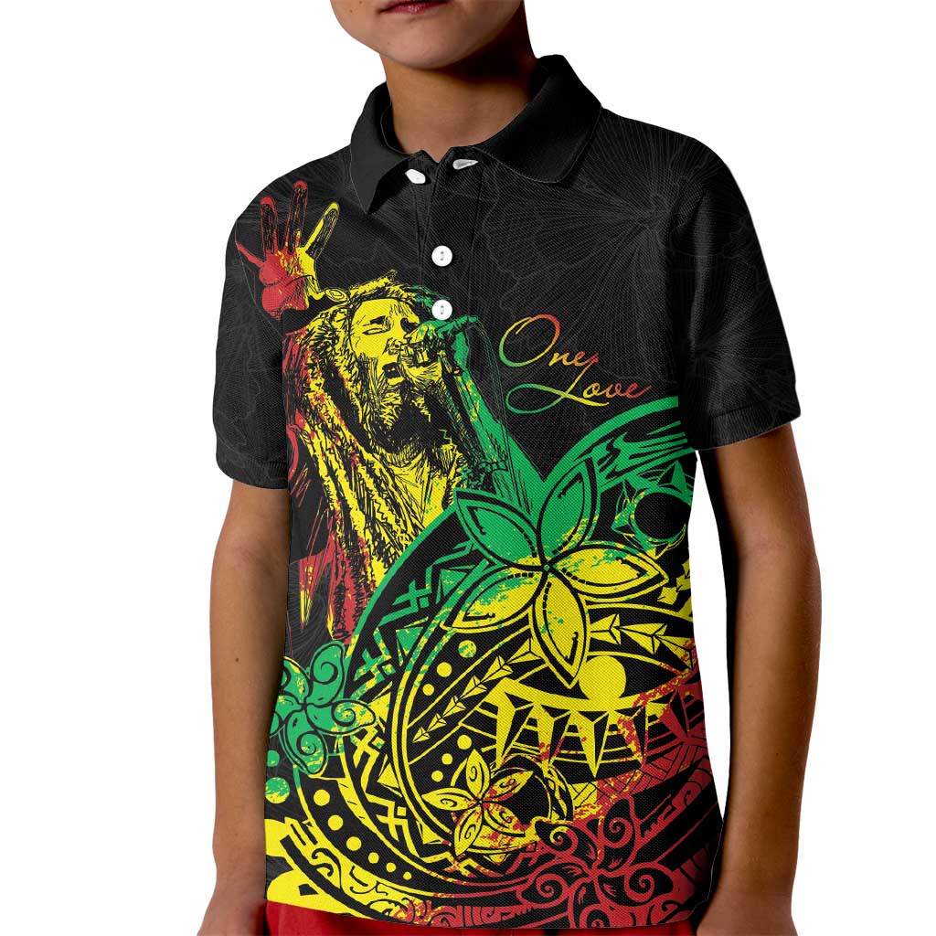 Personalised Reggae Jawaiian Festive Kid Polo Shirt Mix Polynesian - Wonder Print Shop