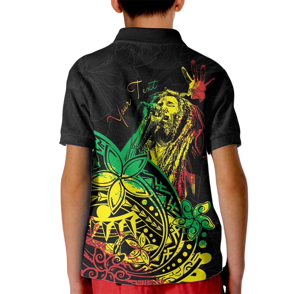 Personalised Reggae Jawaiian Festive Kid Polo Shirt Mix Polynesian - Wonder Print Shop