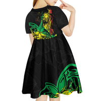 Personalised Reggae Jawaiian Festive Kid Short Sleeve Dress Mix Polynesian - Wonder Print Shop