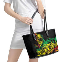 Personalised Reggae Jawaiian Festive Leather Tote Bag Mix Polynesian - Wonder Print Shop