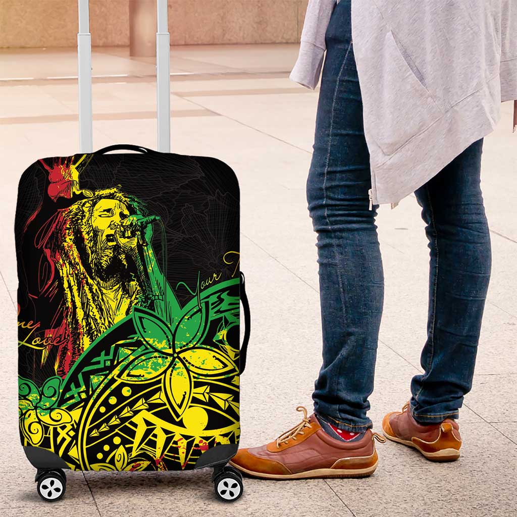 Personalised Reggae Jawaiian Festive Luggage Cover Mix Polynesian - Wonder Print Shop