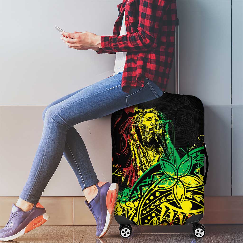 Personalised Reggae Jawaiian Festive Luggage Cover Mix Polynesian - Wonder Print Shop