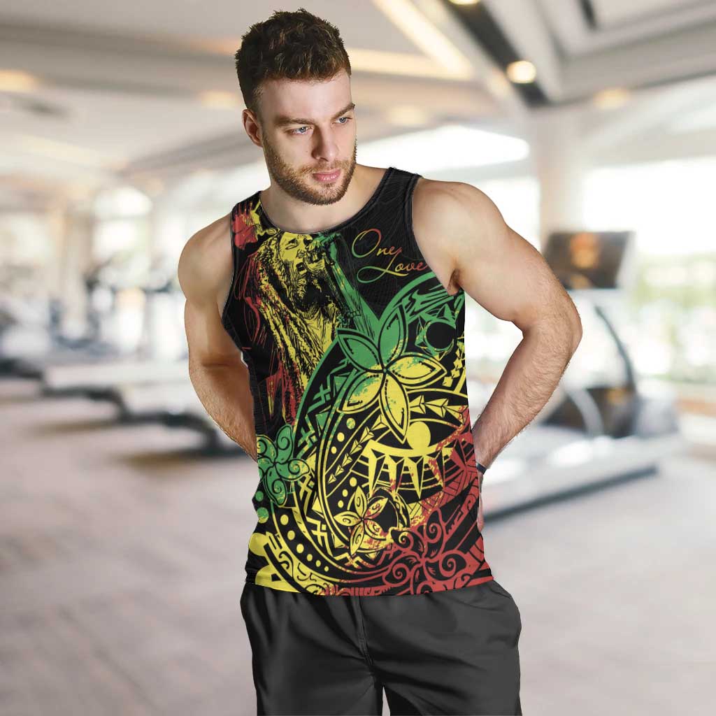Personalised Reggae Jawaiian Festive Men Tank Top Mix Polynesian - Wonder Print Shop