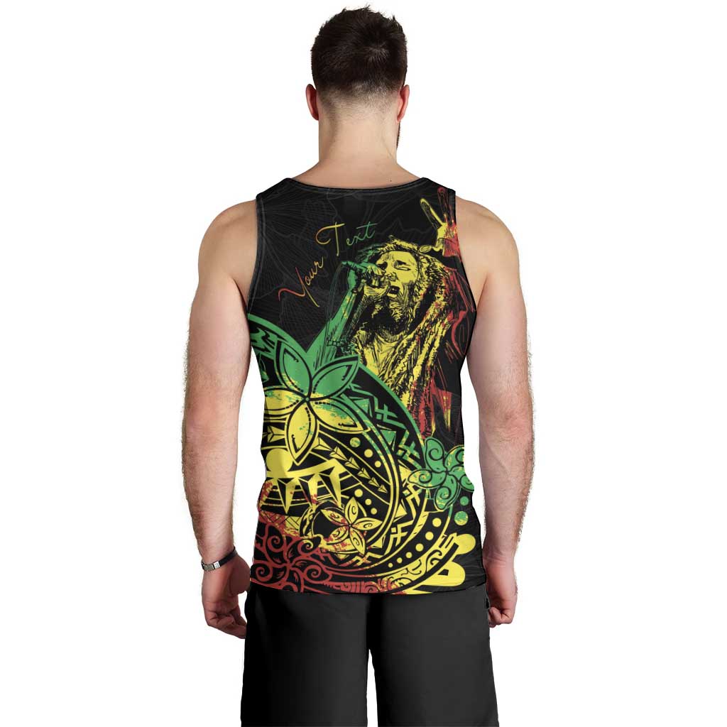 Personalised Reggae Jawaiian Festive Men Tank Top Mix Polynesian - Wonder Print Shop