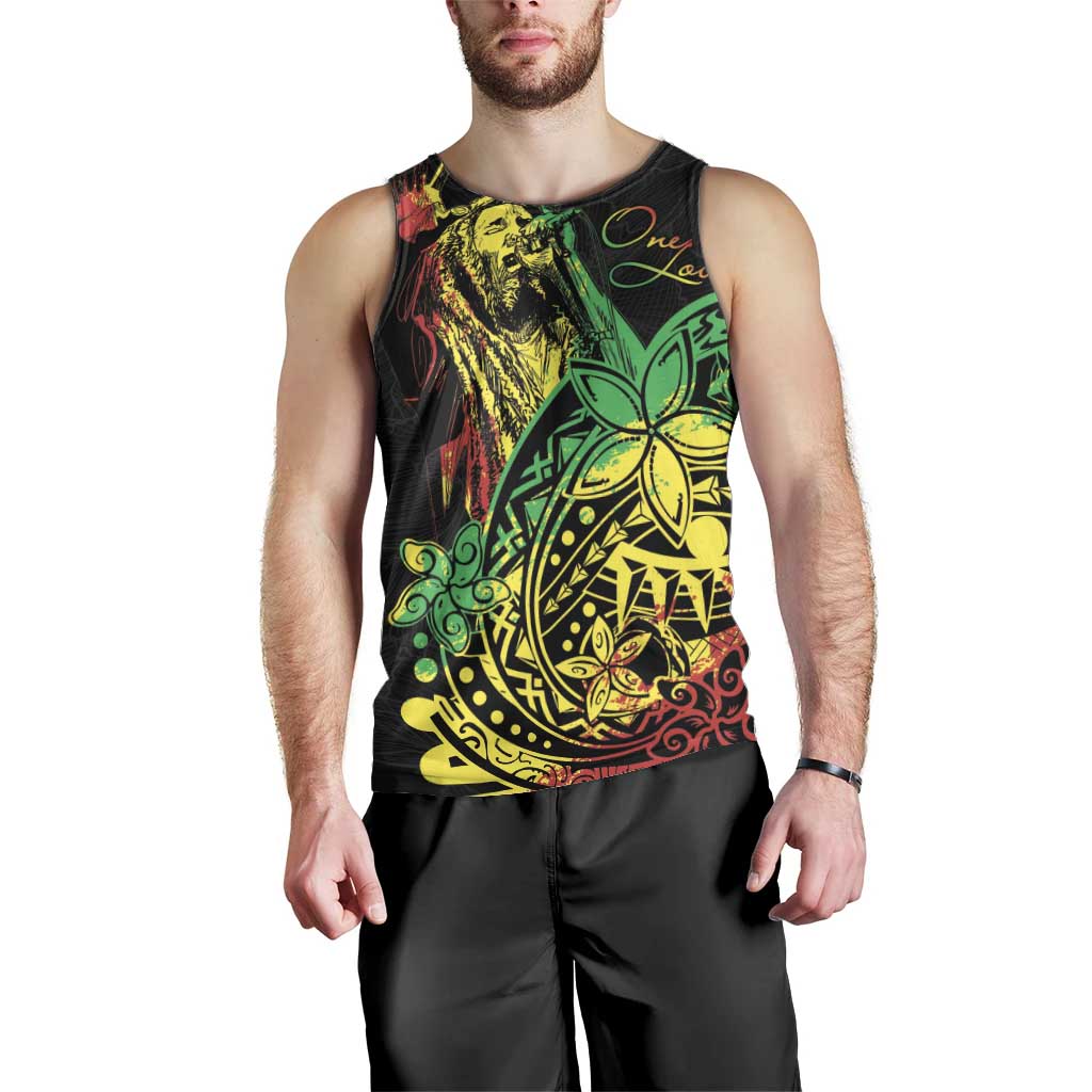 Personalised Reggae Jawaiian Festive Men Tank Top Mix Polynesian - Wonder Print Shop