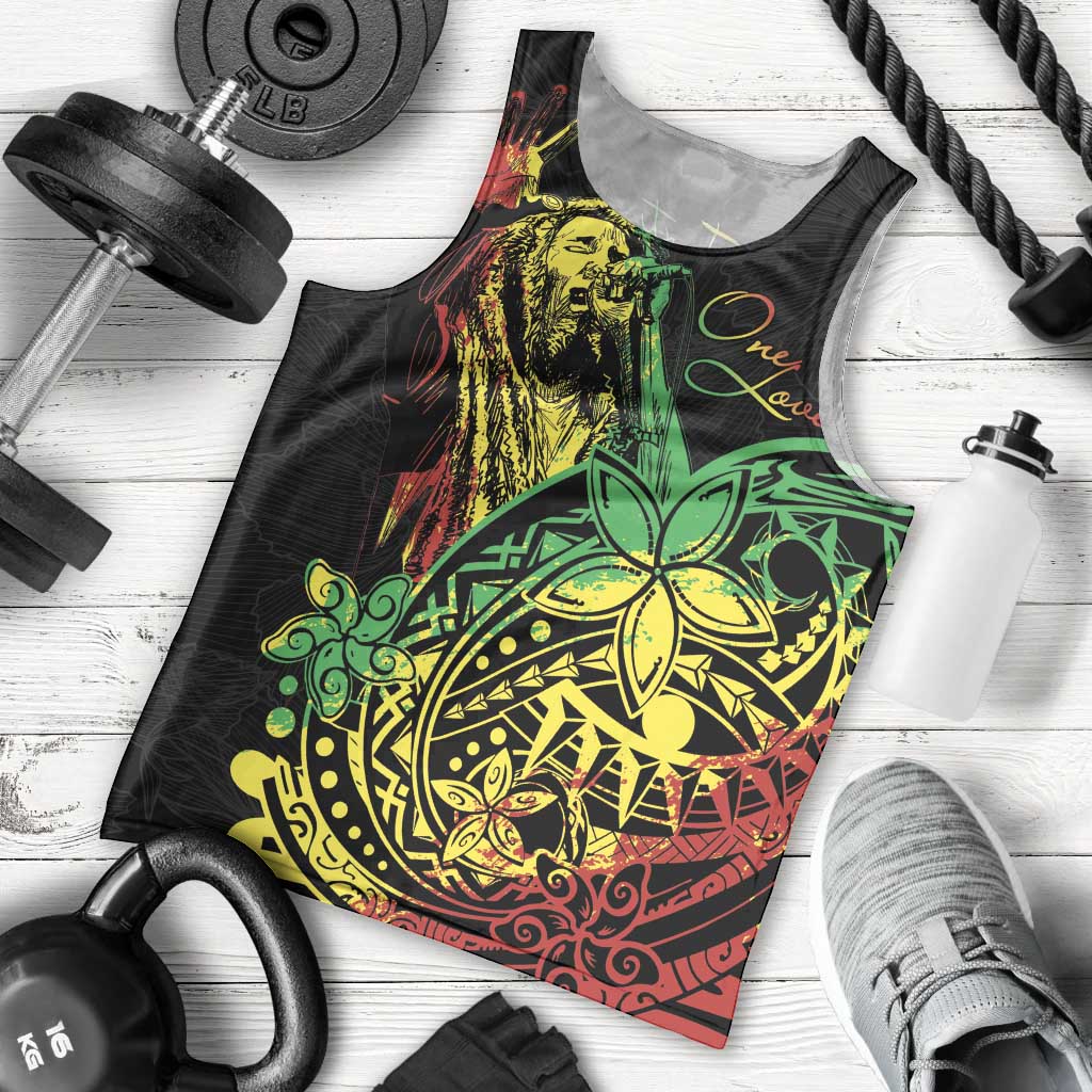 Personalised Reggae Jawaiian Festive Men Tank Top Mix Polynesian - Wonder Print Shop