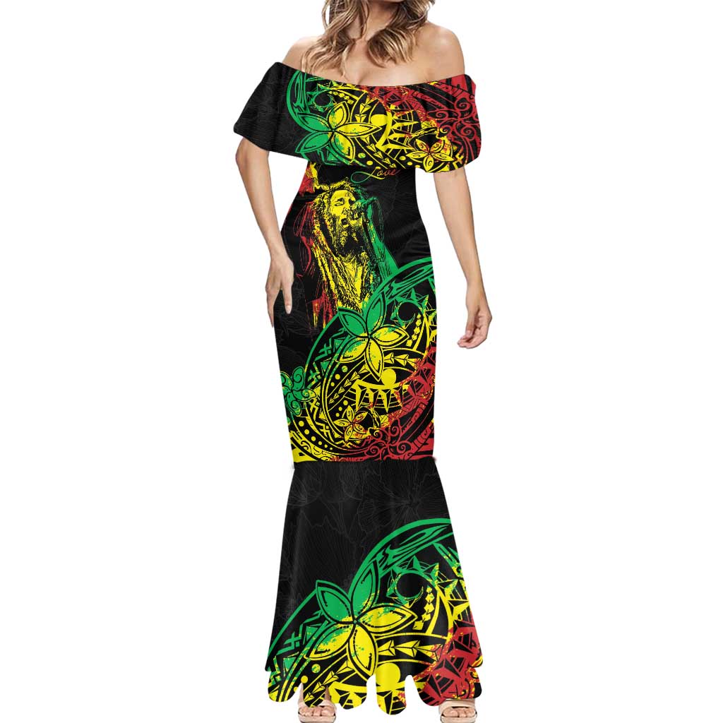 Personalised Reggae Jawaiian Festive Mermaid Dress Mix Polynesian - Wonder Print Shop