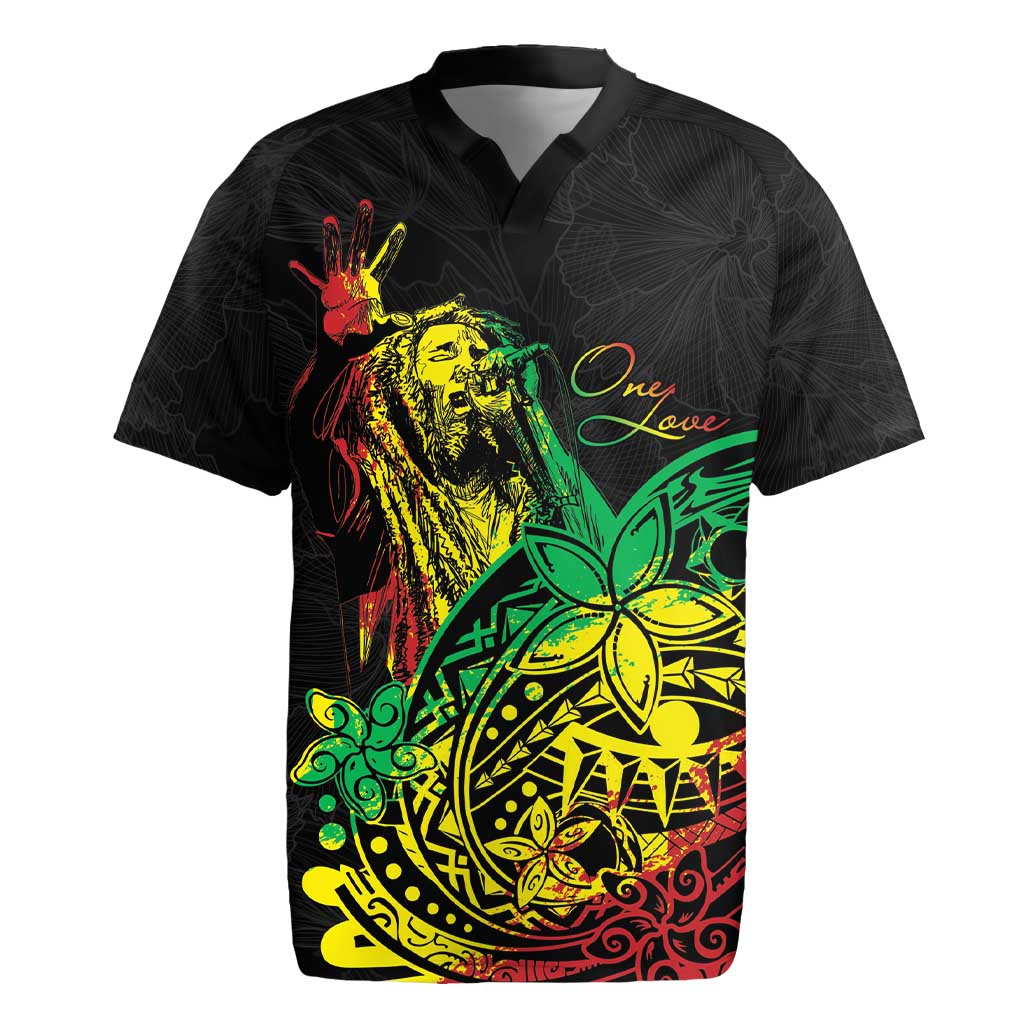 Personalised Reggae Jawaiian Festive Rugby Jersey Mix Polynesian - Wonder Print Shop