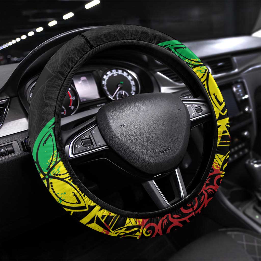 Reggae Jawaiian Festive Steering Wheel Cover Mix Polynesian - Wonder Print Shop
