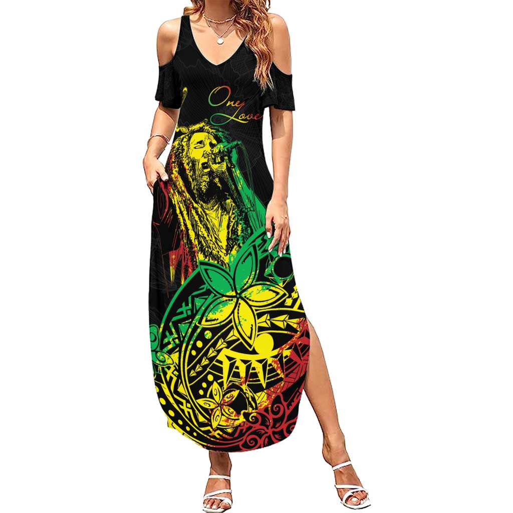 Personalised Reggae Jawaiian Festive Summer Maxi Dress Mix Polynesian - Wonder Print Shop