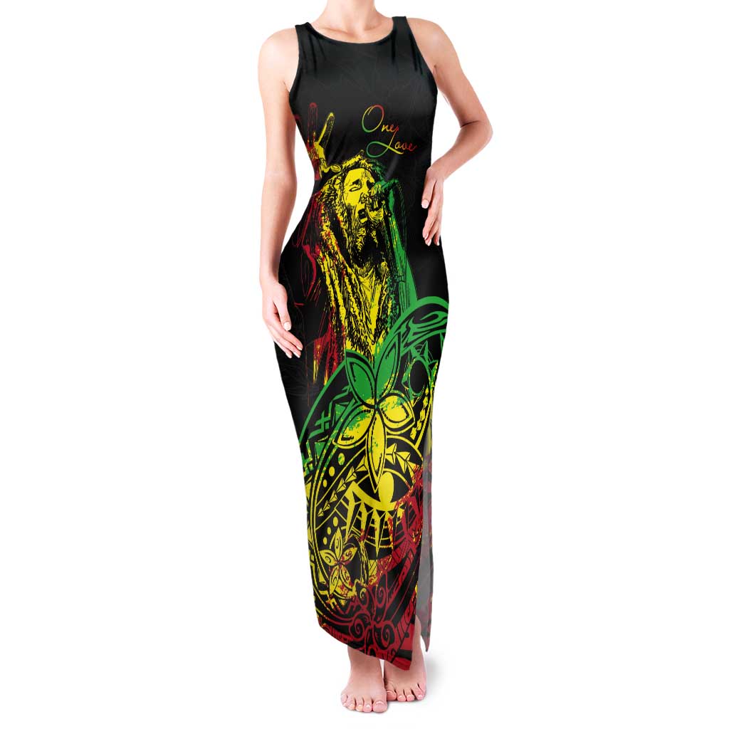 Personalised Reggae Jawaiian Festive Tank Maxi Dress Mix Polynesian - Wonder Print Shop