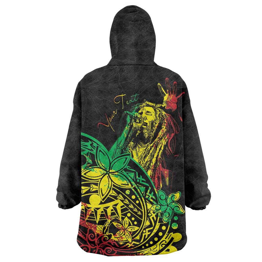 Personalised Reggae Jawaiian Festive Wearable Blanket Hoodie Mix Polynesian - Wonder Print Shop