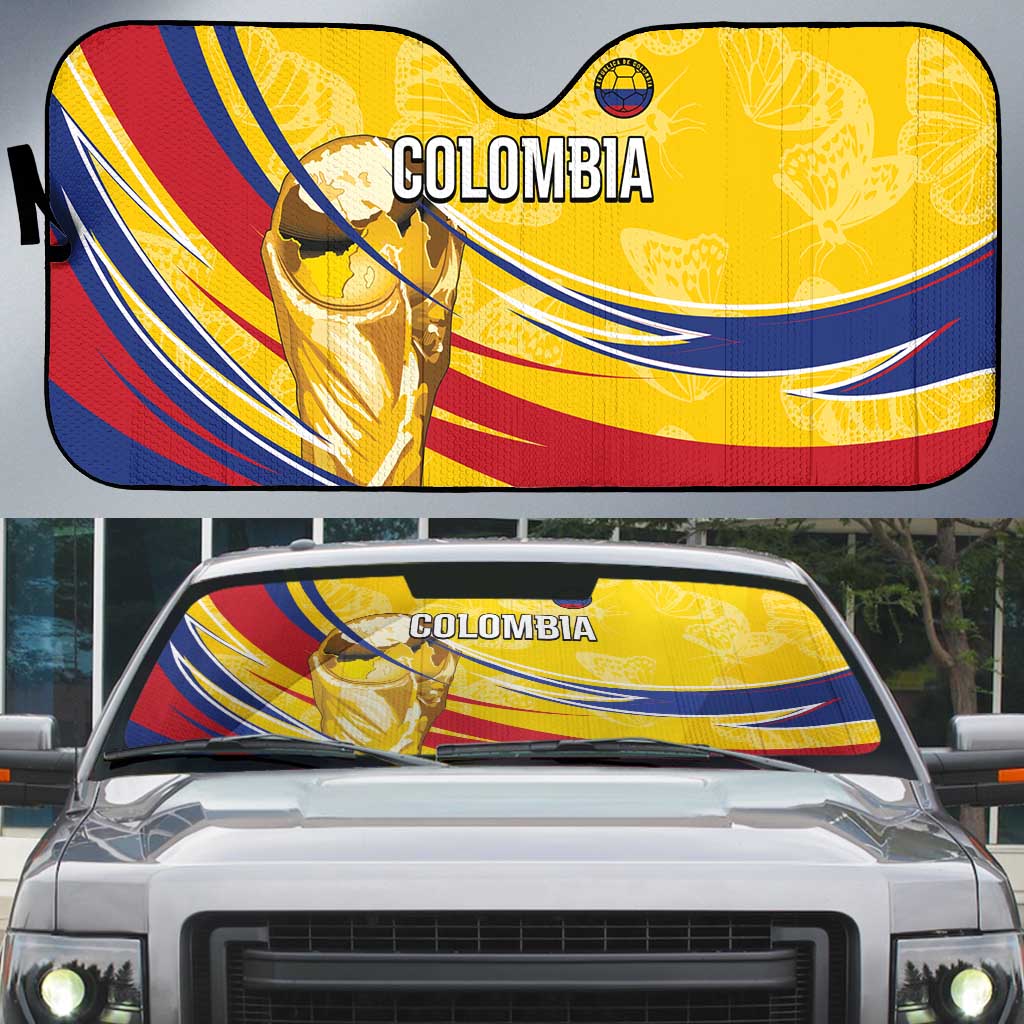 Colombia Football Auto Sun Shade WC2026 Butterflies Inspired