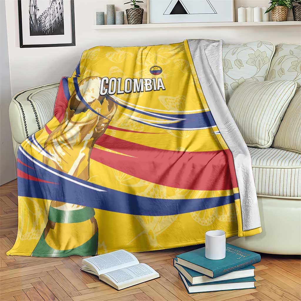 Colombia Football Blanket WC2026 Butterflies Inspired