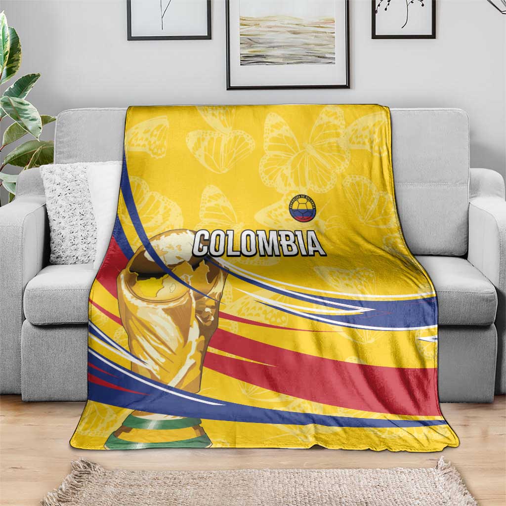 Colombia Football Blanket WC2026 Butterflies Inspired