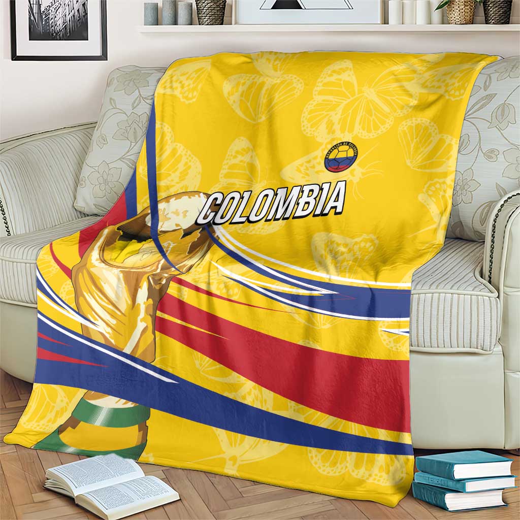 Colombia Football Blanket WC2026 Butterflies Inspired