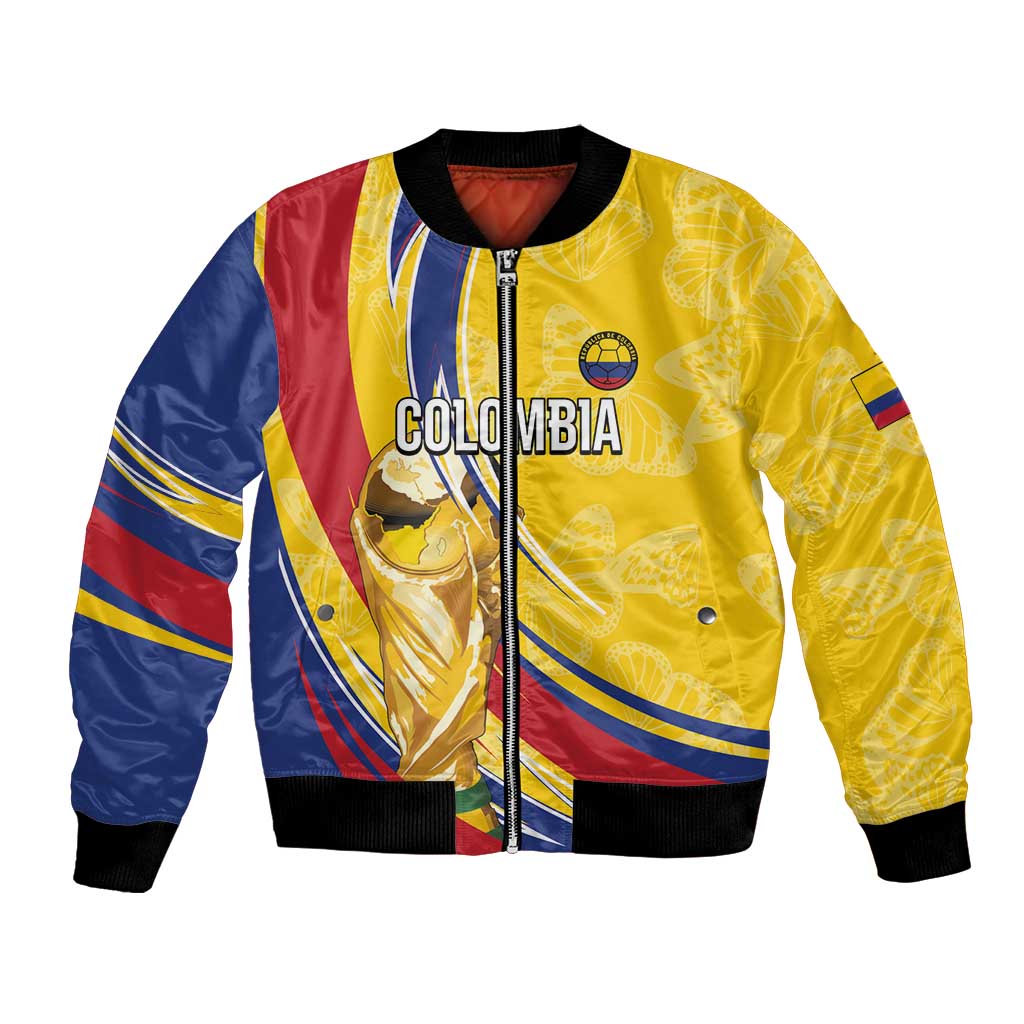 Colombia Football Personalized Bomber Jacket WC2026 Butterflies Inspired