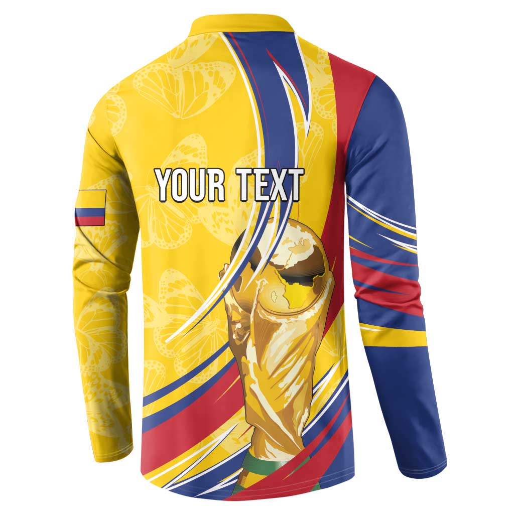 Colombia Football Personalized Button Sweatshirt WC2026 Butterflies Inspired