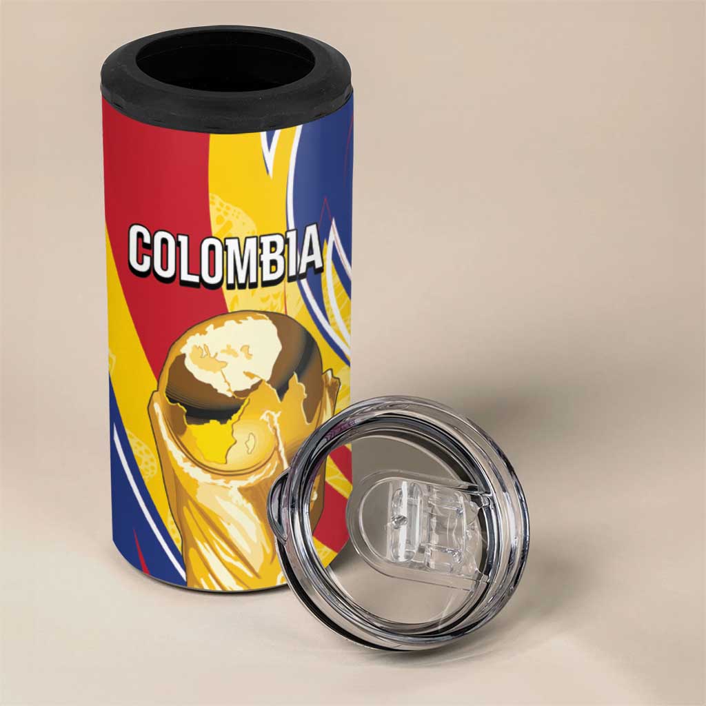 Colombia Football Personalized 4 in 1 Can Cooler Tumbler WC2026 Butterflies Inspired